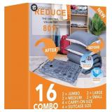 16 Pack Travel Vacuum Bags For Luggage,Carry-on Si