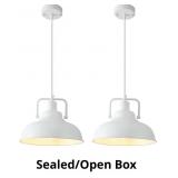 White Pendant Lights Kitchen Island 2 Pack, Farmho