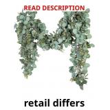 Ouddy Decor Eucalyptus Garland 6.56 Ft Lush Silver