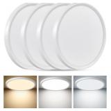 4PK 12Inch LED Flush Mount Ceiling Light, 24W, 252