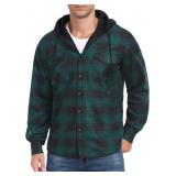 Askdeer Men's Flannel Fleece Jacket Winter Plaid L