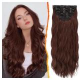 BARSDAR Chestnut Clip in Hair Extensions - 20 Inch