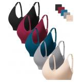 HBselect 5PCS Wireless Bras for Women No Underwire