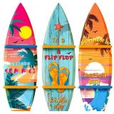 3 Pcs Valentine's Day Wall Decor Surfboard Wooden