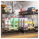 2 Pack Under Sink Organizer, Height Adjustable 2 T