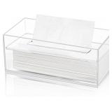 Dicunoy Acrylic Tissue Box Holder with Sinking Lid