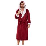 Vulcanodon Mens Ultra Soft Plush Bathrobe with Hoo