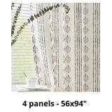 $138 Boho Curtains Black Stripe Farmhouse Drapes 9