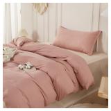 100% Washed Cotton Duvet Cover King Size Set, SAPH