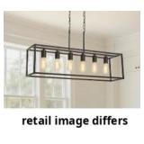 6 light chandelier, black