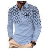 DEEX Men's Polo Shirts Long Sleeve Casual Stylish