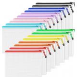 SUNEE Plastic Zipper Pouches 7 x 11in (6 Colors, 1