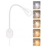 LED Wall Mounted Bedside Reading Light, 3 Color Mo