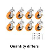 Caster Wheels, 3 Inch Casters Set of 8, Threaded S