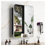 $204 20x28 Inch Brushed Silver Recessed Medicine C