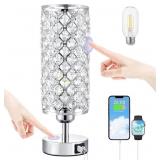 Crystal Touch Lamp with Touch Control, Sliver Tabl