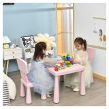 $110 COSTWAY 3-Piece Kids Table and Chairs Set, Li