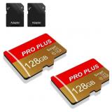 2 Pack TF Card 128GB with Adapter, High Speed Memo