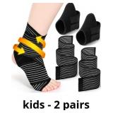 Junkin 2 Pairs Kid's Ankle Support Brace Elastic A