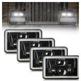 $240 MAYELLO 4Pcs 4x6 LED Headlights DOT 60W Hi/Lo
