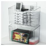 2 Pack Adhesive Cabinet Door Organizer, Storage Bi