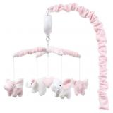 The Peanutshell Pink Elephant Musical Crib Mobile