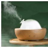 Glass Essential Oil Diffuser with Real Wood Base,