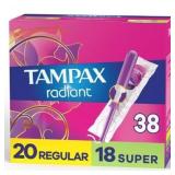 Tampax Radiant Regular/Super Absorbency Tampons wi