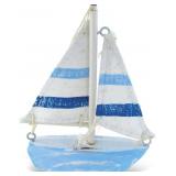 Nautical Decor - Light Blue Stripes Boat X-Small