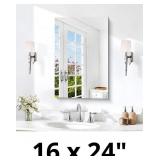 KOCUUY Frameless Bathroom Mirror, 16' x 24' Rectan