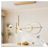 $140 LED Gold Chandeliers for Dining Room, 39in Di