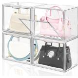 4 Packs Clear Plastic Handbag Storage Organizer fo