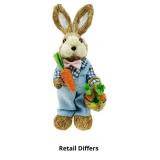 DearSun 14' H Easter Straw Bunny Figurine Tabletop