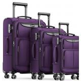 $208 SHOWKOO Luggage Sets 3 Piece Softside Expanda