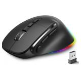 Ergonomic Rechargeable Mouse with Jiggler, Bluetoo