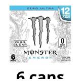 Monster Energy Drinks, Zero Ultra, 6 Pack, 72 Ounc