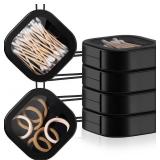 Kathfly 4 Pcs Black Hair Tie Organizer Portable Ha