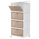 $270 Lot of 2: 4 Tier Plastic Storage Bins with Li