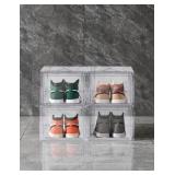 $261 AGBOX Premium Clear Stackable Shoe Racks, 4 P