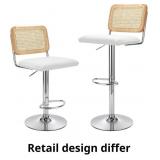 $308 Finnhomy Modern Rattan Bar Stools Set of 2 -