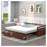 Costway Twin to King Daybed with 2 Drawers