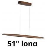 $300 51' Wood Linear Pendant Light Wood Dining Roo