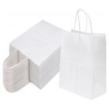 Joybe 100 Pack 8x4.75x10 Inch Medium White Kraft P