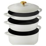 $170 Tramontina Nested Cast Iron Set 4 Pieces with