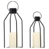 HPC Decor Modern Farmhouse Lanterrn Decor- Black M