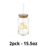 Dolly Parton 'I Love Dolly' Glass Cup with Straw,