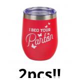 Dolly Parton Wine Cup with Lid, Red