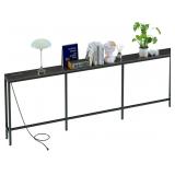 $110 220CM Behind Couch Table with Fast Charging S