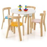 $156 Costzon Kids Table and Chair Set, 5-Piece Woo