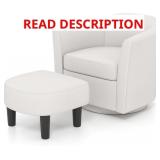SlickBlue Swivel Accent Chair with Ottoman Footres
